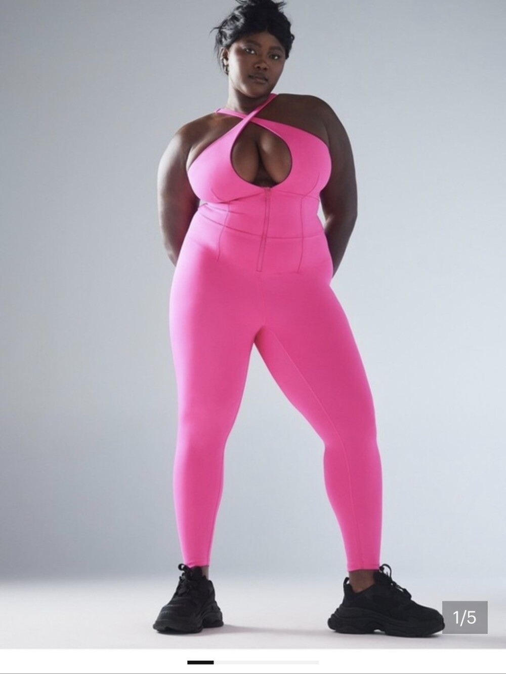 Savage X Fenty Hot Pink Cutout Halter Jumpsuit